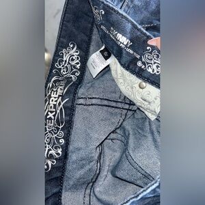 Express Denim Jeans with White Embroidery